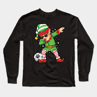 Dabbing elf Christmas Dabbing Elf soccer football costume christmas Long Sleeve T-Shirt